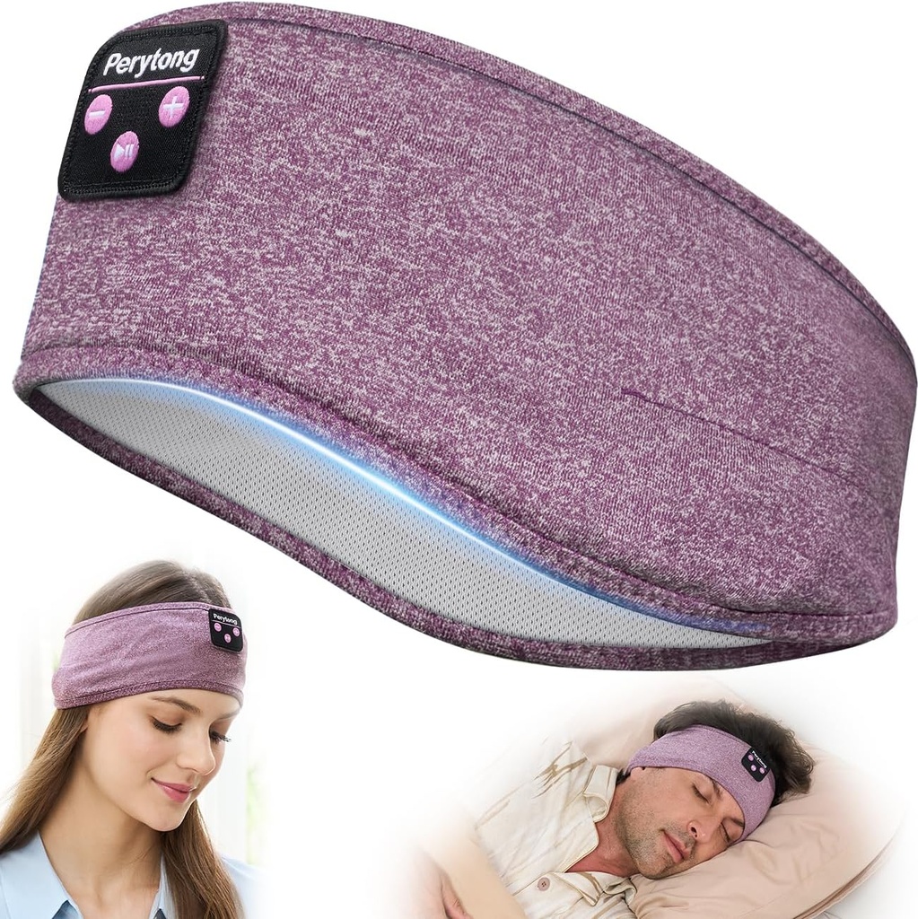 Auriculares para dormir Perytong Bluetooth Headband, Auriculares para dormir, correr, yoga, fitness, viajar, meditación, adecuado para personas que duermen, regalo para hombres mujeres, aparatos tecnológicos