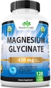 Glycinate de magnesio 450 mg por Serving – 120 cápsulas veganos (no GMO, sin gluten)
