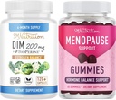 Apoyo a la menopausia Gummies Plus 200mg DIM Suplemento para el equilibrio de estrógeno mejorado para las mujeres ¦ Vegetarian Gluten Free Hormone Balance Gummies (30 Servings) & Diindolylmethane Capsules (120 Servings)