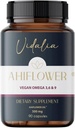 Ahiflower Oil Vegan Omega 3, 6 &amp; 9. 90 cápsulas. Vidalia por The Mix Superfoods. 45 Serviciones. Excelent Sustainable Source. Vegan 100%. NO Fish
