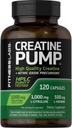 Fitness Labs Creatine Capsules | 120 Count | 3000mg | German Creatine Monohydrate | Creapure | Pump Supplement | Plus Nitric Oxide Precursor | HPLC Tested | Non-GMO