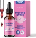 JoySpring Immune Drops - Suplemento de Apoyo a la Inmunidad Infantil (1 fl oz, 30 Servings) con Organic Elderberry Liquid, Echinacea, Oregon Grape Root & Orange Peel for Ages 2-16+ Años y adultos