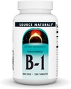 Fuente Naturales Vitamina B-1 Thiamin 500mg High Potency, 100% Pura - 100 Tablets