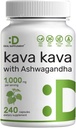 Oferta Suplemento Kava Kava Suplemento 750mg Por Serving, 240 Capsules, 4 Meses Suministro – Kava Kava Extracto de raíz con Ashwagandha Root Powder – Non-GMO