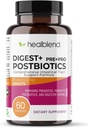 Suplemento de posbióticos para mujeres y hombres, multienzimas, prebiótico orgánico " Probiótico para la salud digestiva con bromelina, pino y labio, no Gluten-Free, 60 cápsulas vegetarianas