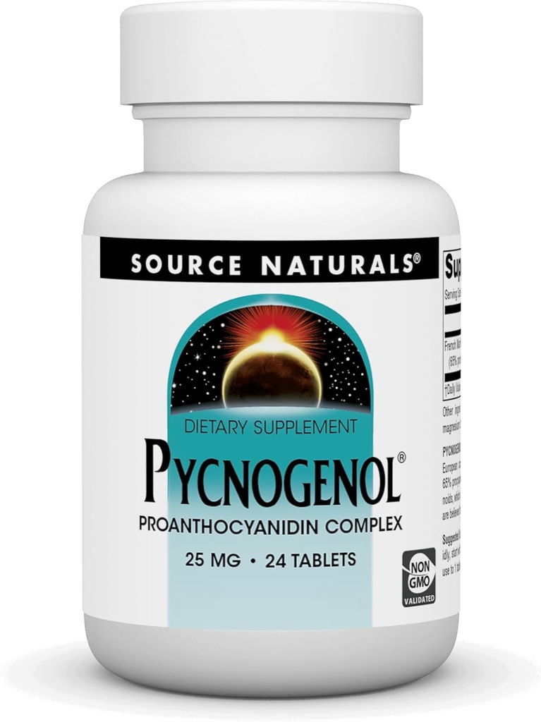 SOURCE NATURALS Pycnogenol 25 Mg Tablet, 24 Count