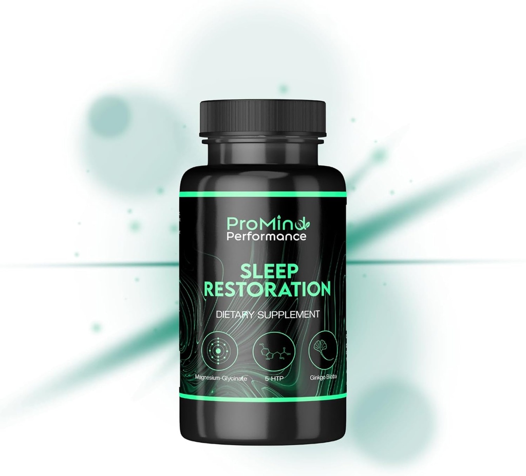 ProMind Sleep Aid- Nootropic Infused with Magnesium Glycinate, Tryptophan, Ginkgo, L-Theanine, 5-HTP and Valerian Root, 120 Capsules - 40 Servings