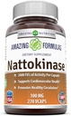 Fórmulas increíbles Nattokinase Suplemento dietético 100 mg Veggie Capsules Suplemento  vírgenes 2000 FU Enzyme Activity ← Non-GMO TEN Gluten Free ← Made in USA (270 Count)