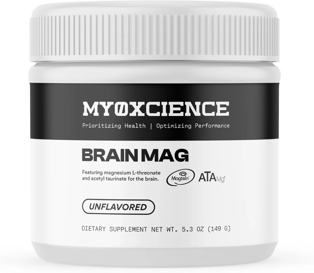 MYOXCIENCE Brain Mag peru Magnesium L-Threonate Magtein &amp; Magnesium Glycinate Powder (Unflavored) (60 Servings)