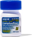 Alergia Mayor Loratadine 10 mg Tabletas - Alergia no Hombrosa Medicina para Adultos y Niños Edades 6+ - Promueve Alivio de Alergia 24 horas - Tablas de Alergia diaria - Antihistamínico - 300 Cuadros