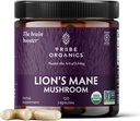TRIBE ORGANICS El suplemento Mane de León 1000mg Mushroom Extract Powder - Immune System Booster & Brain Nootropic for Focus and Memory ← Mental Clarity ← Energía natural e inmunidad - 120 cápsulas Vegan