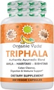 Orgánica Veda Triphala Powder 300 cápsulas, 1000mg - Suplemento Orgánica Triphala para Limpiar el Colón, Inmune, Gut &amp; Digestion Salud - Todos los Antioxidantes Verdes Amla, Haritaki &amp; Bibhitaki - Píldoras Vegan