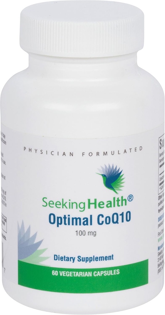 Buscando Salud Optimal CoQ10, 100 mg Coenzima Q10 Suplemento, Antioxidante, apoya la producción energética y la salud cardíaca, vegetariano (60 cápsulas)*