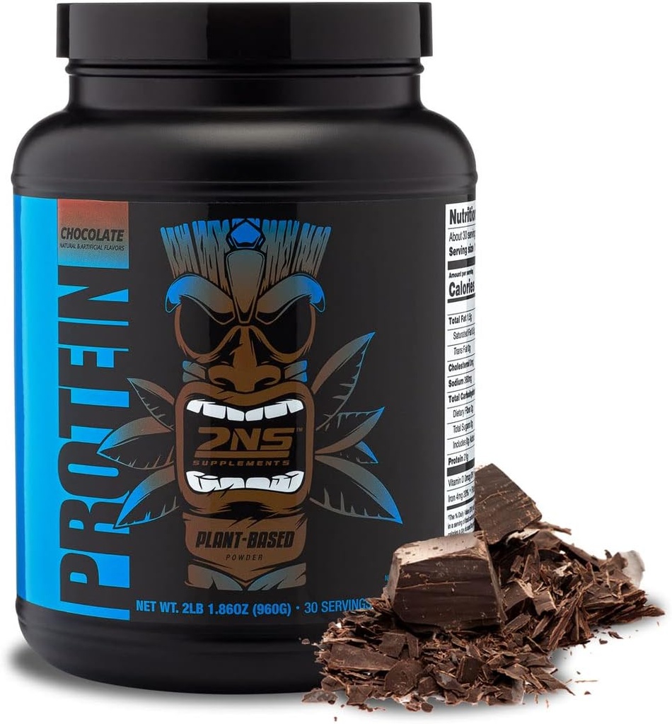 2o Suplementos de la Naturaleza – Proteína de base vegetal, chocolate, 30 Actuaciones, 2.2 LB – 21G Proteína vegana &amp; EAAs para apoyar el crecimiento muscular " recuperación - No hay azúcares añadidos " Hecho sin soya, gluten o GMOs