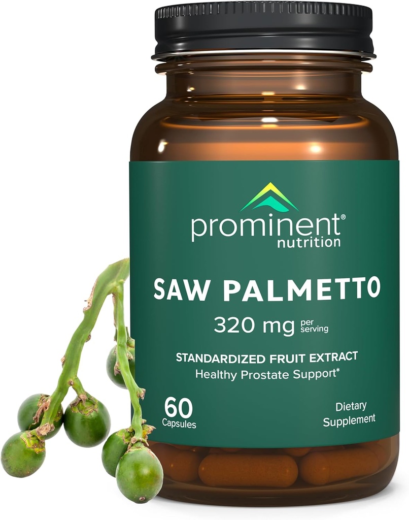Prominent Nutrition Saw Palmetto Supplement, Healthy Prostate Support Saw Palmetto for Men, Supplement for Urinary Health, 160 mg, 30 Day Supply