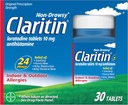 Claritin 24 HR Medicina de la alergia no somnolienta, tabletas antihistamínicas de Loratadina, 30 Ct