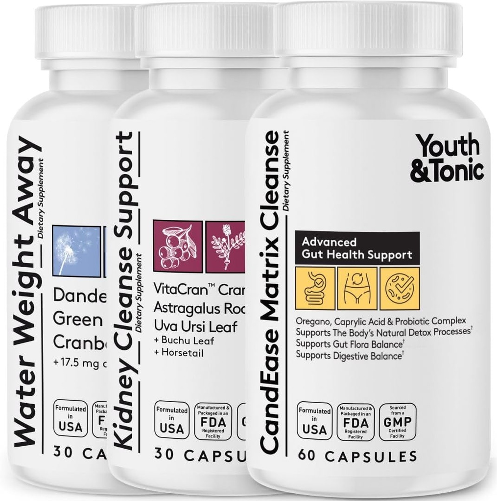 Water Weight Away y Kidney Cleanse y CandEase Matrix Bundle
