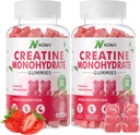 Cretina Monohydrate Gummies 5000mg para Hombres &amp; Mujeres, Chewables Cretina Monohidrato para la fuerza muscular, Muscle Builder, Energy Boost, Pre-Workout Supplement-180 Strawberry Gummies