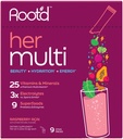 Polvo multivitamínico Root para mujeres - 25 vitaminas " minerales con electrolitos 3X, 9 superalimentos orgánicos, probióticos " enzimas, multivitamínico libre de azúcar " Hydration 9 Vitamin Drink Mix Packets