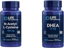 Extensión de la vida N-Acetyl-L-Cysteine (NAC), Immune, Respiratory &amp; DHEA 25 mg – Suplemento para Equilibrio hormonal, Apoyo Inmunitario, Salud Sexual, Hueso &amp; Salud Cardiovascular