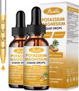 (2 Pack) Suplemento de Magnesio de Potasio, Suplementos de Potasio de Magnesio con Calcio, Vitamina D3, Zinc, Sugar Free &amp; Vegan Líquido Suplemento para Calambres Legislativos, Energía, para Adultos y Niños