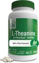 Health Thru Nutrition L-Theanine 200mg 60 Vegecaps PhytoSure Certified ← Asistencia Relajación saludable & Focus TENIDO 3rd Party Tested ← Clean Label, Non-GMO, Gluten &amp; Soy Free, Hypoallergenic