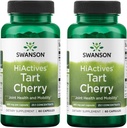 Swanson HiActives Tart Cherry - Suplemento Natural Apoyando la Salud Conjunta, Movilidad & Flexibilidad - Ayuda a fortalecer las estructuras de colágeno " Tejido Conectivo - (60 cápsulas, 465 mg cada uno) (2 Pack)