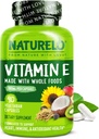 NATURELO Vitamina E - 180 mg (300 UI) de Tocoferoles mezclados naturales de alimentos orgánicos enteros - Suplemento para la piel sana, el cabello, uñas, inmuno de salud ocular - no GMO, soy libre - 90 cápsulas veganos
