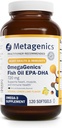 Metagenics OmegaGenics Fish Oil EPA-DHA 720 mg - Omega-3 Fish Oil Supplement - High Potency - for Heart Health, Musculoskeletal Health & Immune System Health* - with DHA &amp; EPA - 120 Softgels