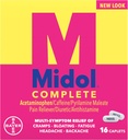 Midol Complete, Menstrual Period Symptoms Relief, Caplets, 16 Count 4-Pack