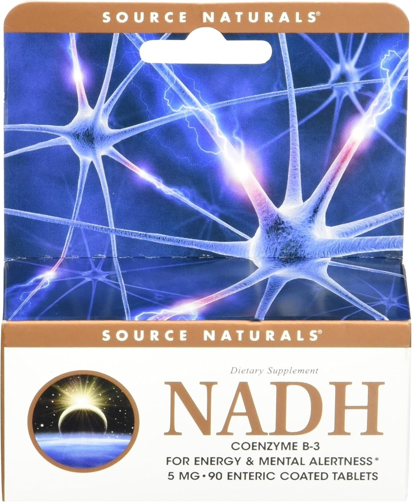 Source Naturals NADH 5mg, Boost Energy and Mental Alertness, 90 Tablets