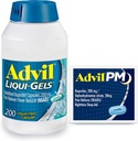 Advil Liqui-Gels Pain Reliever and Fever Reducer, Pain Medicine for Adults with Ibuprofen 200mg for Headache, Backache, Menstrual Pain and Joint Pain Relief - 200 Capsules, Advil PM Ibuprofen - 2 Ct