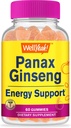 WellSí Panax Ginseng Gummies - 96mg de Panax Ginseng Extracto por Serving - No GMO, Sabores Naturales, Vegan, Libre de Gluten, Libre de Nut - 60 Conde