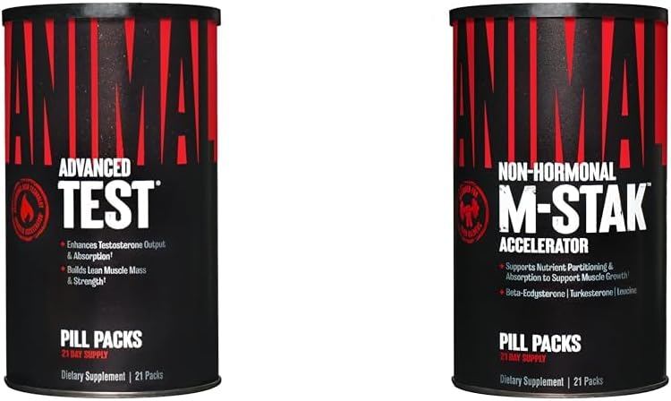 Testosterona animal Booster 21 Day Cycle &amp; M-Stak Hard Gainer Muscle Building Stack 21 Conde