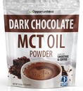 Opportuniteas MCT Oil Powder, Keto Creamer for Coffee, Drinks plagas, Low Carb Keto Friendly, Boost Energy limitadaMental Focus, Supplement for Ketogenic Diet, Gluten Free ConvenNon-GMO, Dark Chocolate 6 oz