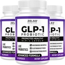 ZELSO (3 Pack) GLP-1 Probiótico con Akkermansia Muciniphila - Gut Health Support with GLP 1 Live Probiotics, 500M CFU Multi-Strain Probiotic + Prebiotic, GLP1 Naturally Plus - 90 cápsulas
