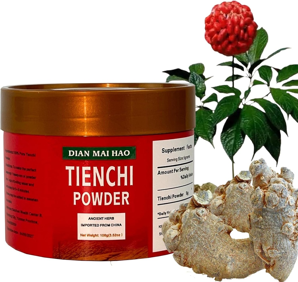 100g (3.5oz) 三七粉100% Pure Tienchi Powder Pseudoginseng Notoginseng Sanqi Powder Tienchi Ginseng Powder 田七粉 1200mesh