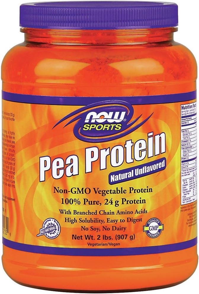 Ahora Comida 100% Pura Pea Proteína Polvo en 2 libras Container (Pack of 2)