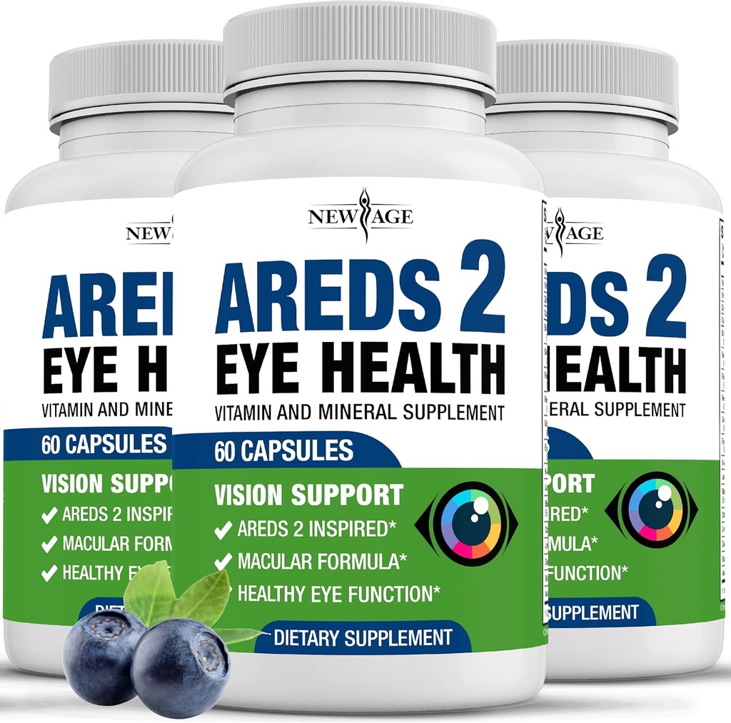 NUEVAS EMPRESAS 2 Vitaminas Oculares - Lutein, Zeaxanthin, Bilberry, Astaxanthin Mineral Vision Suplemento - 180 Conde