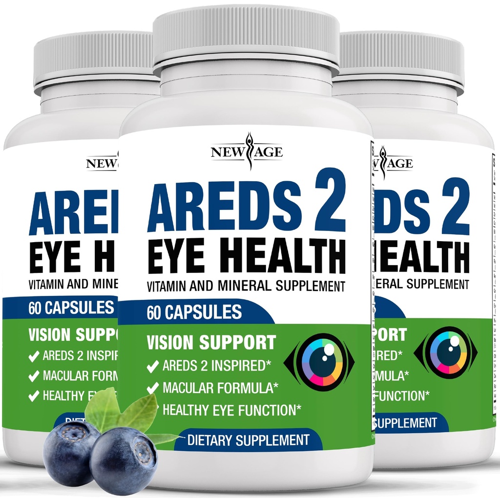 NUEVAS EMPRESAS 2 Vitaminas Oculares - Lutein, Zeaxanthin, Bilberry, Astaxanthin Mineral Vision Suplemento - 180 Conde