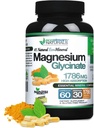 Magnesio Glycinate 1786mg - Mineral compuesto esencial - Absorción alta - Gluten Free