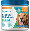 5Strands Dog Multivitamin Chews, 10-in-1, Vitaminas ' Postbióticos, All Ages & Breeds - Digestion, Brain, Organs, Heart, Mobility, Vision, Skin & Coat, Immunity - Dog Supplement (Peanut Butter, 90ct)