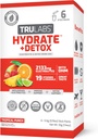 TRULABS Hydrate + Detox - Punch tropical. Electrolitos sin azúcar Paquetes de hidratación. Cada servicio contiene 1422 mg de electrolitos &19 vitaminas " minerales " DHM (6ct)