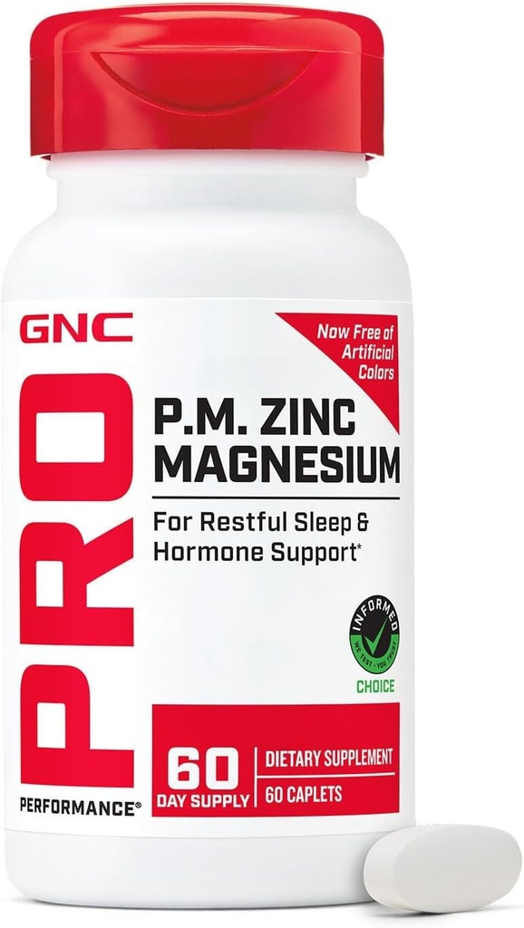 GNC Pro Performance Zinc Magnesium, 60 Tablets, Supports Restful Sleep and Anabolic Support