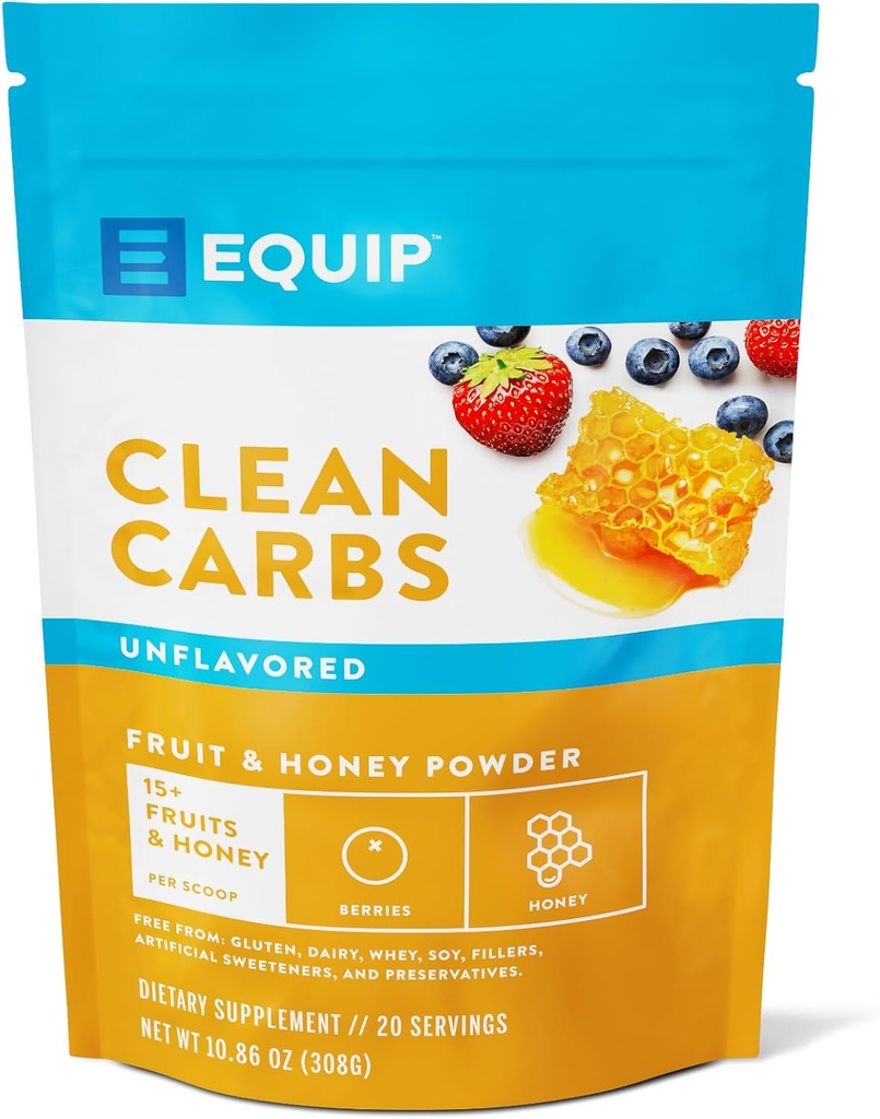 Equip Foods Clean Carbs ← 15+ Fruits and Honey Superfood Powder  Post Workout Recovery Powder ← Antioxidantes, Carbohydrate Supplement ← Immune Support Carb Cleaner ← 20 Servings, Unflavored