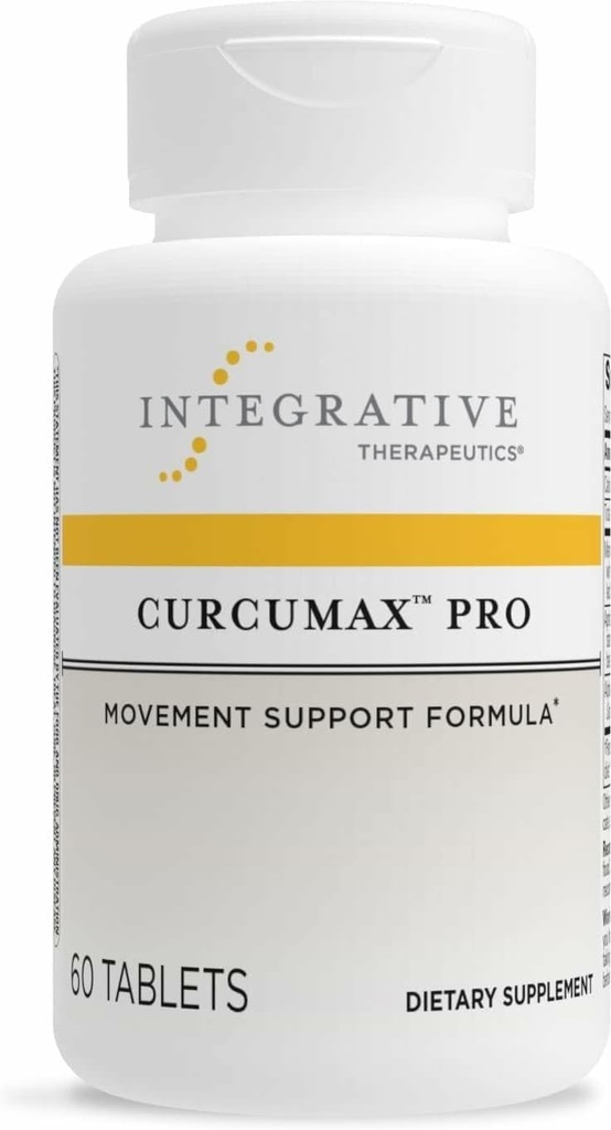 Terapéutica Integrativa Curcumax Pro - Suplemento de Movimiento Saludable para Mujeres Hombres - Apoya el descontento ocasional asociado con el uso excesivo* - sin lácteos &amp; Vegan - 60 Tabletas (30 Servimientos)