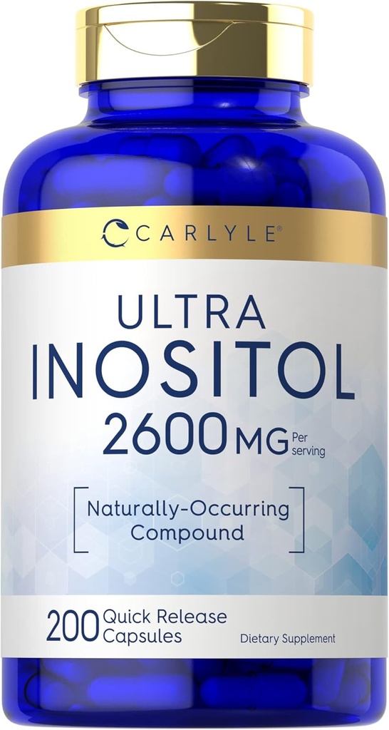 Carlyle Inositol Suplemento TEN 2600mg ANTE 200 Capsules Silencio para Mujeres &amp; Hombres Silencio como Myo-Inositol ANTE No-GMO, Gluten Free