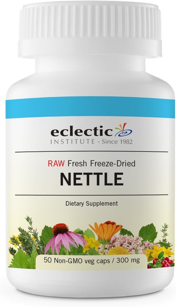 Herb Eclectic Raw Freeze-Dried Non-GMO Nettle Leaf ¦ Healthy Sinus Support, Histamine Response &amp; Respiratory Wellness TEN 50 Veg Caps (300 mg) ← US Grown, Vegan