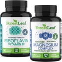ForestLeaf Riboflavin &amp; Magnesium Migraine Suplemento - Riboflavin 400mg para Headache Relief - Ultimate Magnesium Bundle con B2 Vitamin 400mg para Headache Migraine Relief Capsules