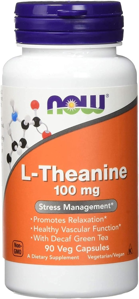 Ahora alimentos Theanine 100mg, 90 CT
